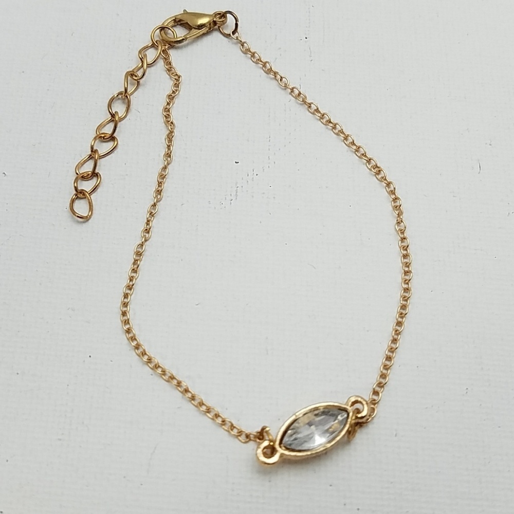 Gold Tone Ankle Or Wrist Bracelet 8" + 2" extender